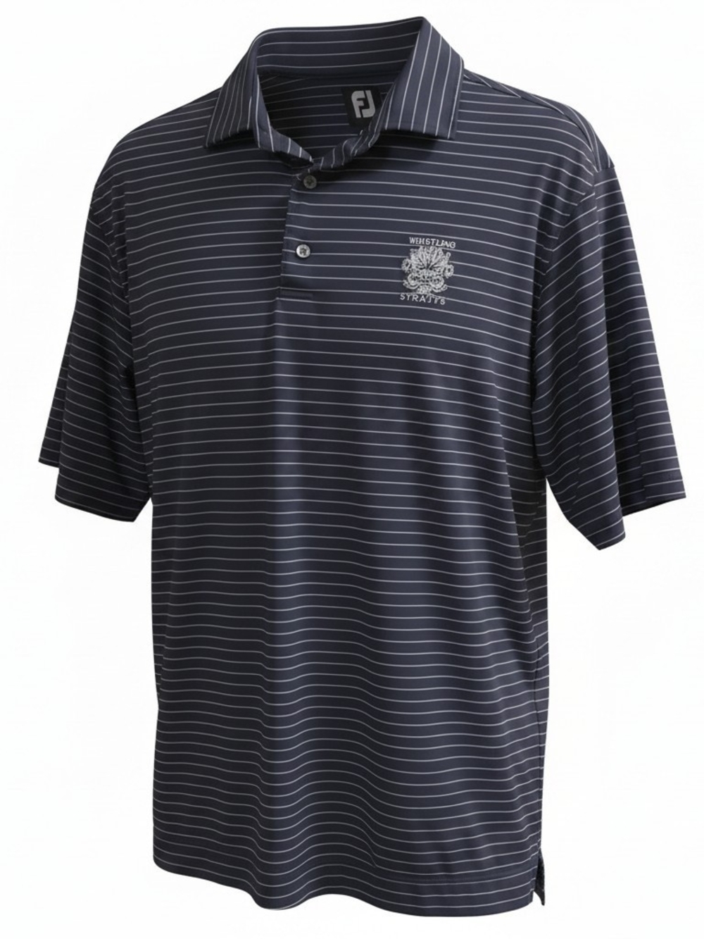 FootJoy Navy with White Pinstripe Performance Polo
